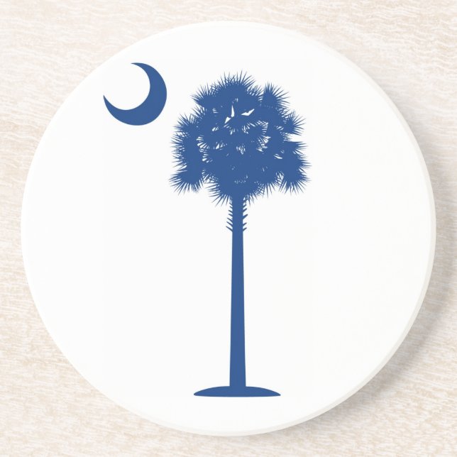 South Carolina Palmetto and Crescent Sandstone Coaster (Front)