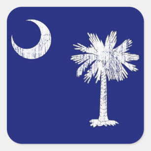 South Carolina Palmetto Flag Square Sticker