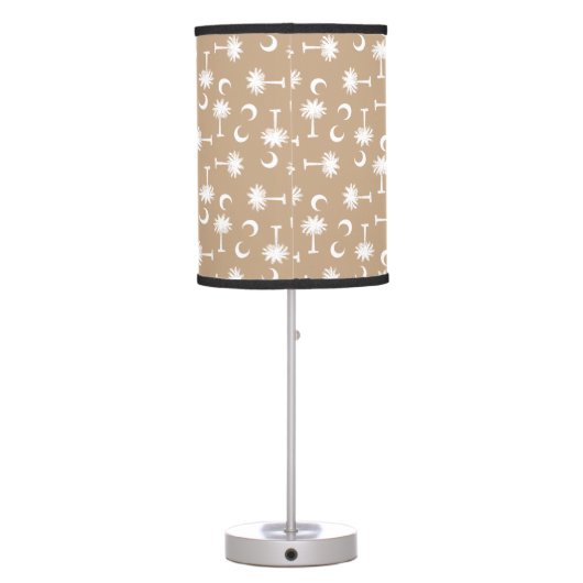 South Carolina Palmetto Moon Flag Khaki Table Lamp (Back)