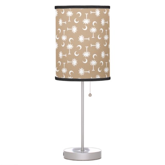 South Carolina Palmetto Moon Flag Khaki Table Lamp (Left)