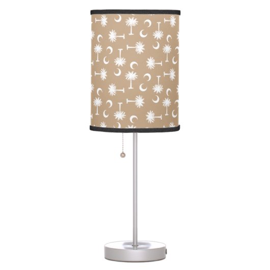 South Carolina Palmetto Moon Flag Khaki Table Lamp (Right)