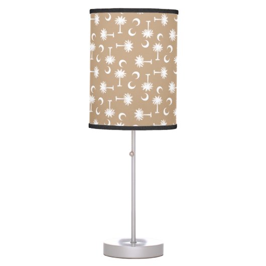 South Carolina Palmetto Moon Flag Khaki Table Lamp (Front)