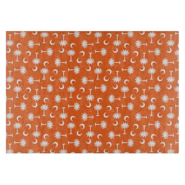 South Carolina Palmetto Moon Flag Orange Cutting Board (Front)
