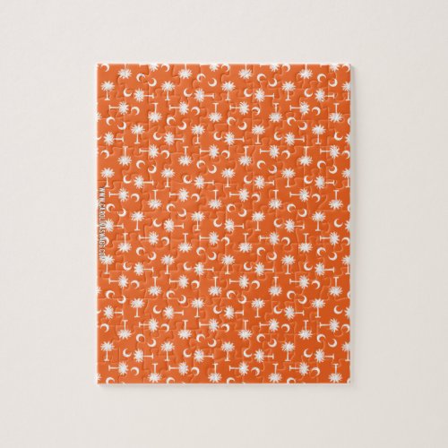 South Carolina Palmetto Moon Flag Orange Jigsaw Puzzle