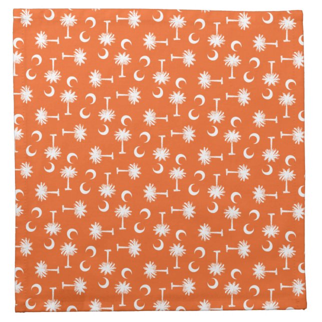 South Carolina Palmetto Moon Flag Orange Napkin (Front)