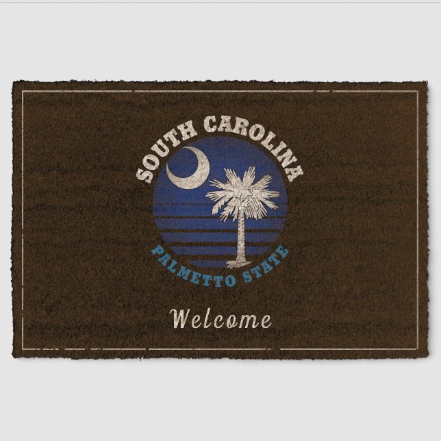 SOUTH CAROLINA PALMETTO STATE FLAG FIBER DOORMAT (Front)
