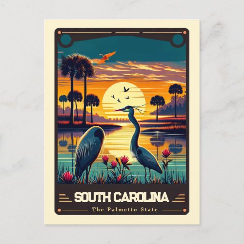 South Carolina  Patriotic Spirit Vintage Postcard