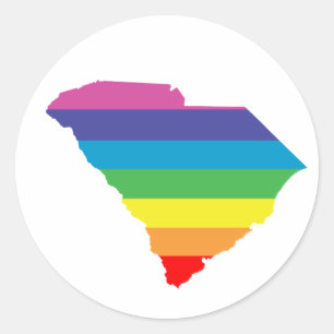 south carolina rainbow classic round sticker
