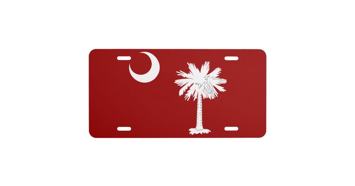 South Carolina Red State Flag License Plate Zazzle Com