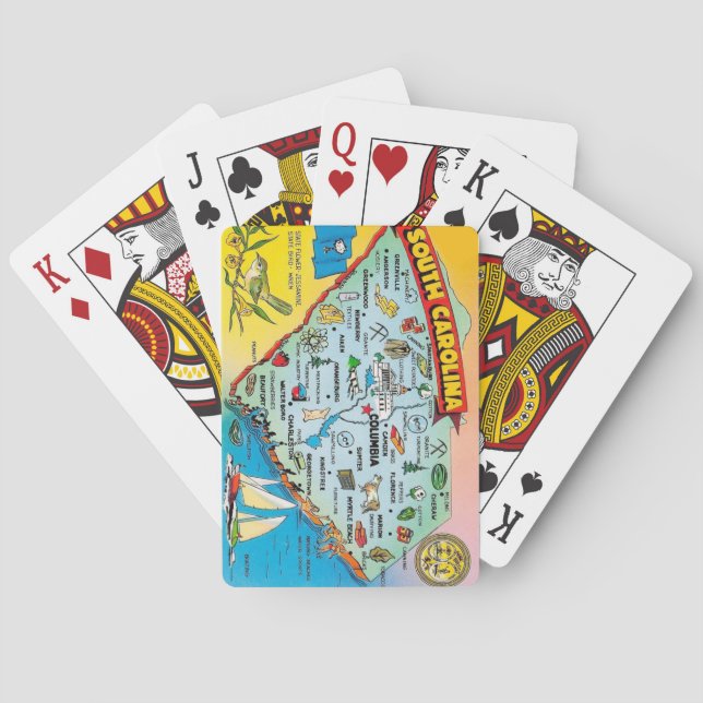 South Carolina Retro Postcard Playing Cards (Back)