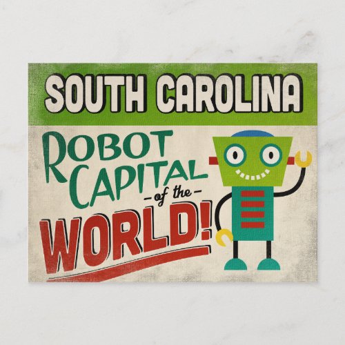 South Carolina Robot _ Funny Vintage Postcard