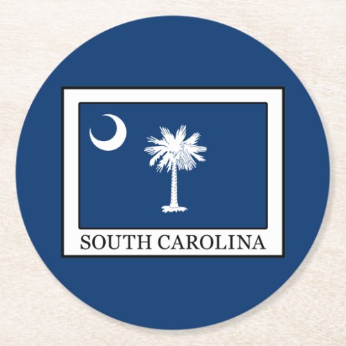 South Carolina Round Paper Coaster