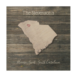 South Carolina Rustic Wood Wall Art