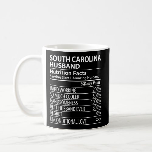 South Carolina Sc Husband Nutrition Facts Usa Stat Coffee Mug