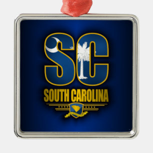 South Carolina (SC) Metal Ornament
