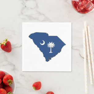 South Carolina Shaped State Flag Carolinian Party Napkins