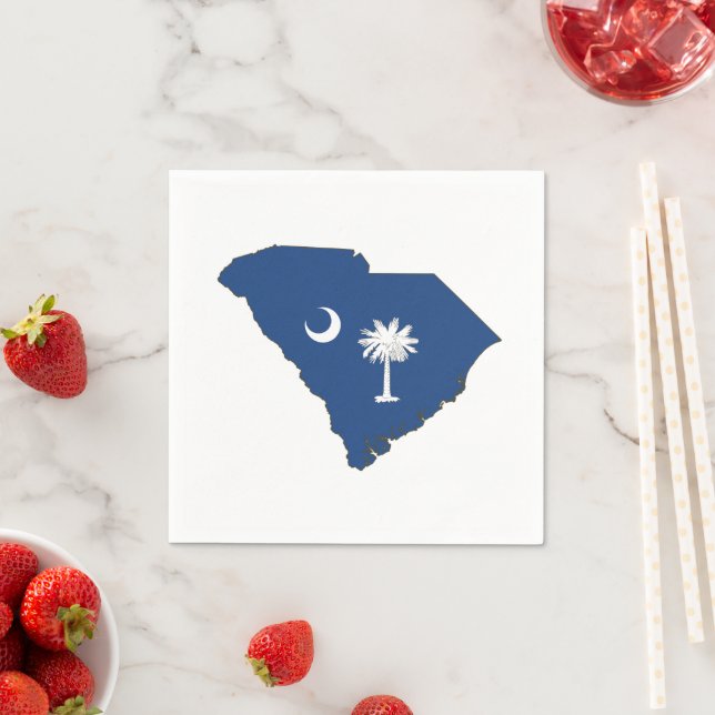 South Carolina Shaped State Flag Carolinian Party Napkins (Insitu)