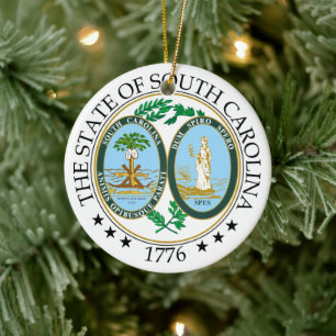 South Carolina sign Ceramic Ornament
