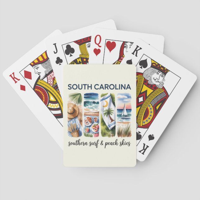 South Carolina – Southern Surf & Peach Skies Poker Cards (Back)