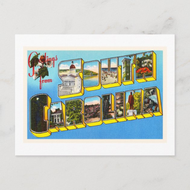 Map Of South Carolina Postcard