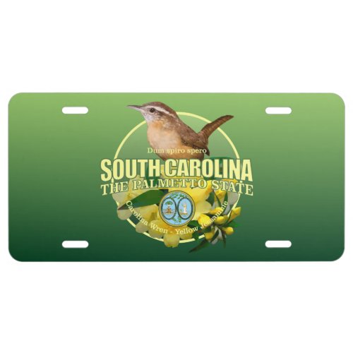 South Carolina State Bird  Flower License Plate