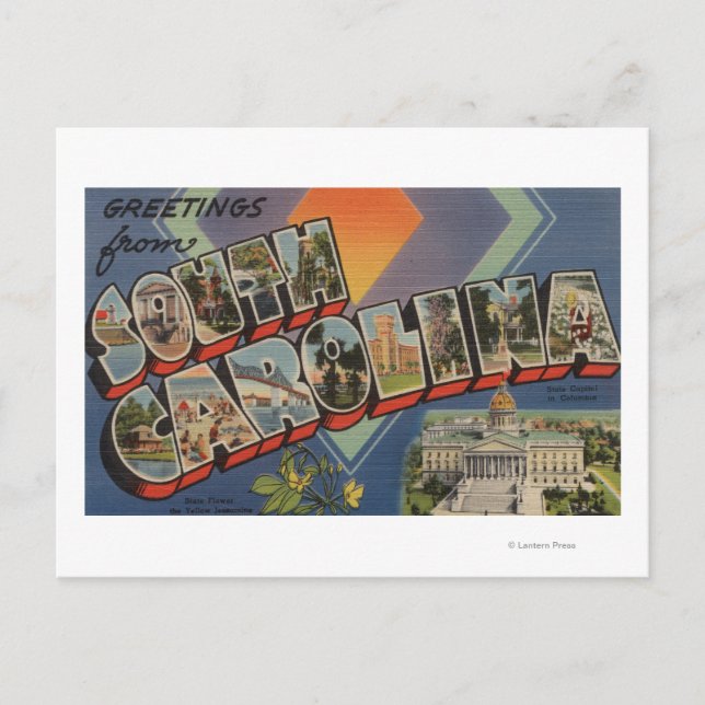 South Carolina (State Capital/Flower) Postcard (Front)