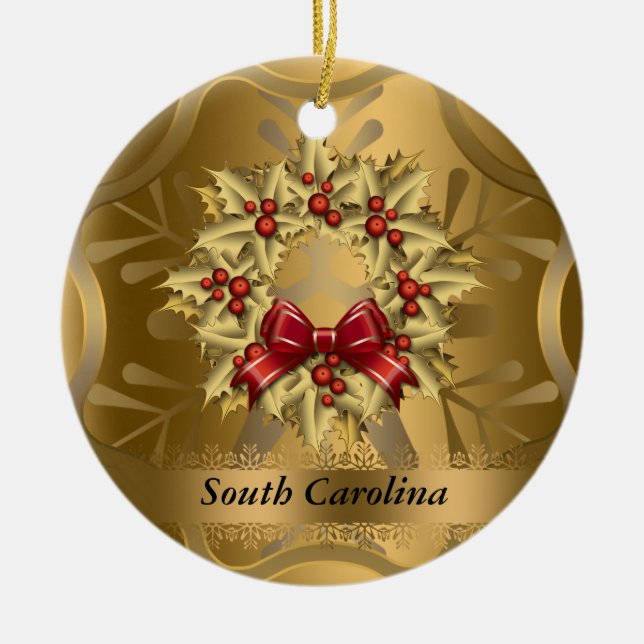 South Carolina State Christmas Ornament (Front)