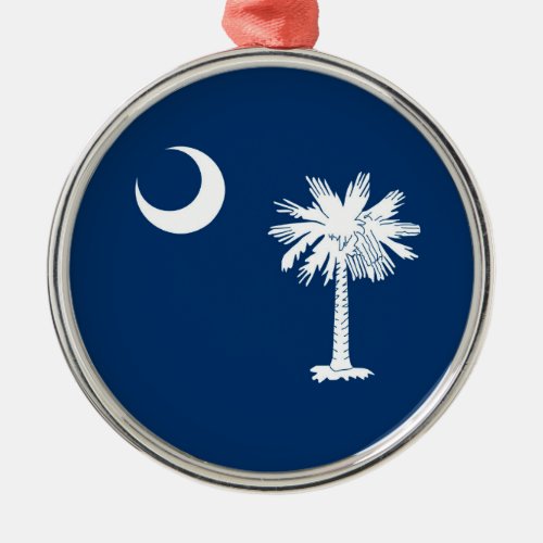 South Carolina State Flag Blue Metal Ornament