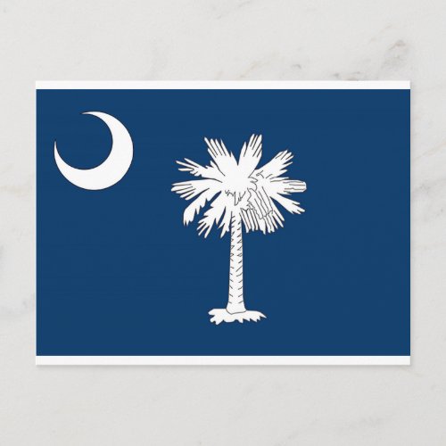 South Carolina State Flag Blue Palm Post Card