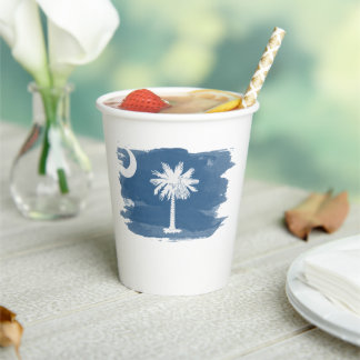 South Carolina state flag brush stroke, Paper Cups
