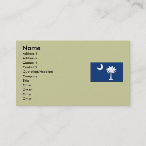 South Carolina State Flag Business Card