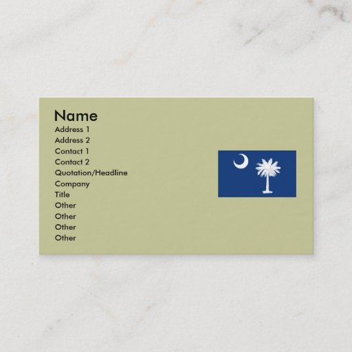 Customizable South Carolina State Flag Business Card Template