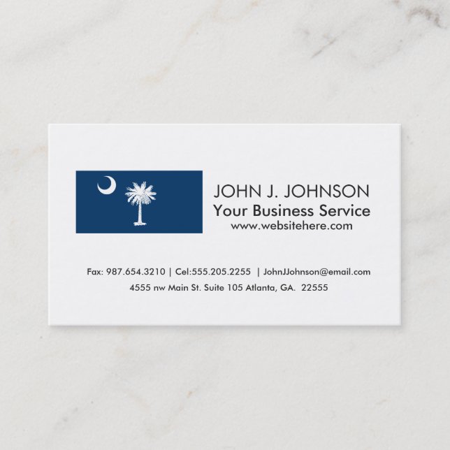 South Carolina State Flag Business Card (Front)