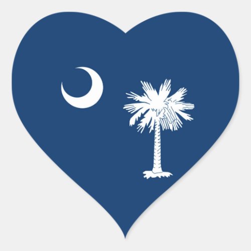 South Carolina State Flag Decor Heart Sticker