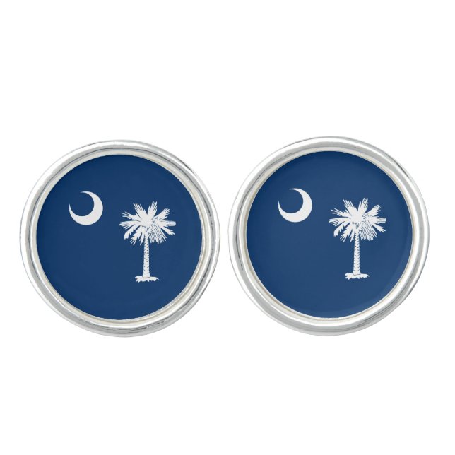 South Carolina State Flag Design Accent Cufflinks (Front)