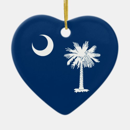 South Carolina State Flag Design Decor Ceramic Ornament