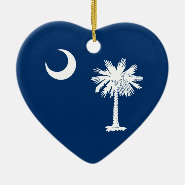 South Carolina State Flag Design Decor Ceramic Ornament (Front)