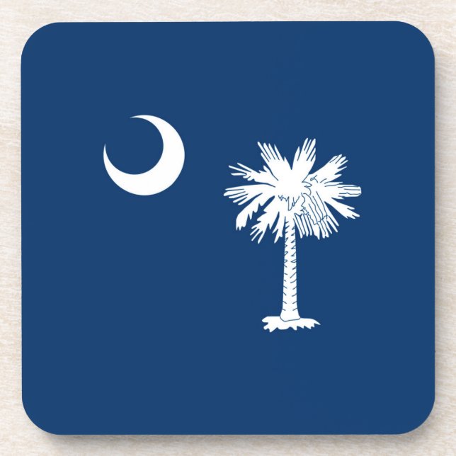 South Carolina State Flag Design Decor Coaster (Front)