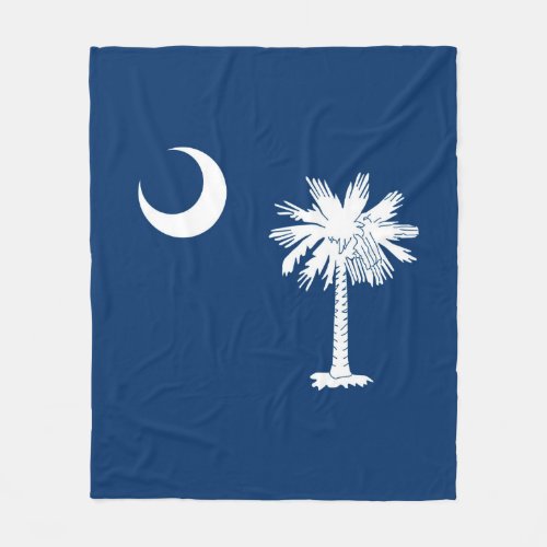 South Carolina State Flag Design Decor Fleece Blanket