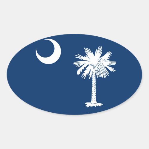 South Carolina State Flag Design Decor Oval Sticker