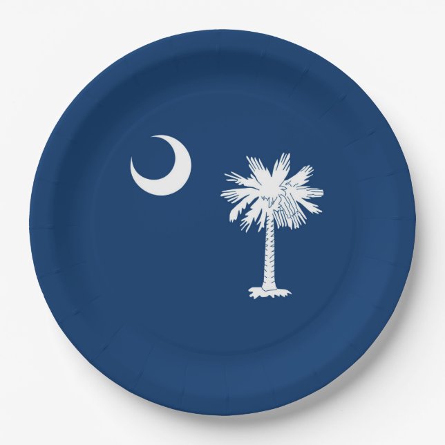 South Carolina State Flag Design Decor Paper Plates (Front)