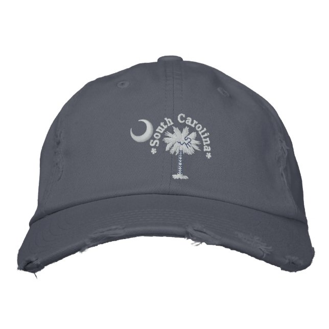 South Carolina State Flag Design Embroidered Baseball Cap (Front)
