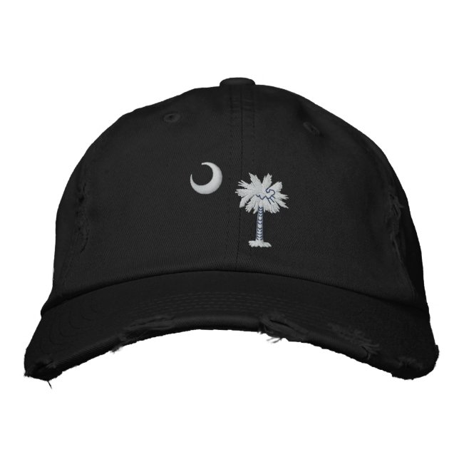 South Carolina State Flag Design Embroidered Baseball Hat (Front)
