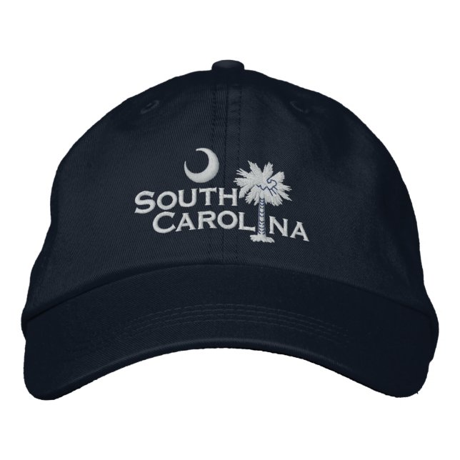 South Carolina State Flag Design Embroidered Baseball Hat (Front)