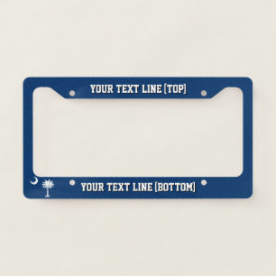 South Carolina State Flag Design on a Personalized License Plate Frame