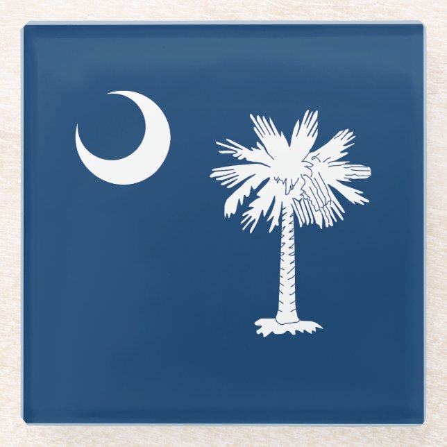 South Carolina State Flag Glass Coaster (Front)