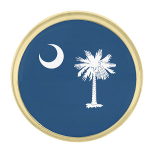 South Carolina State Flag Gold Finish Lapel Pin