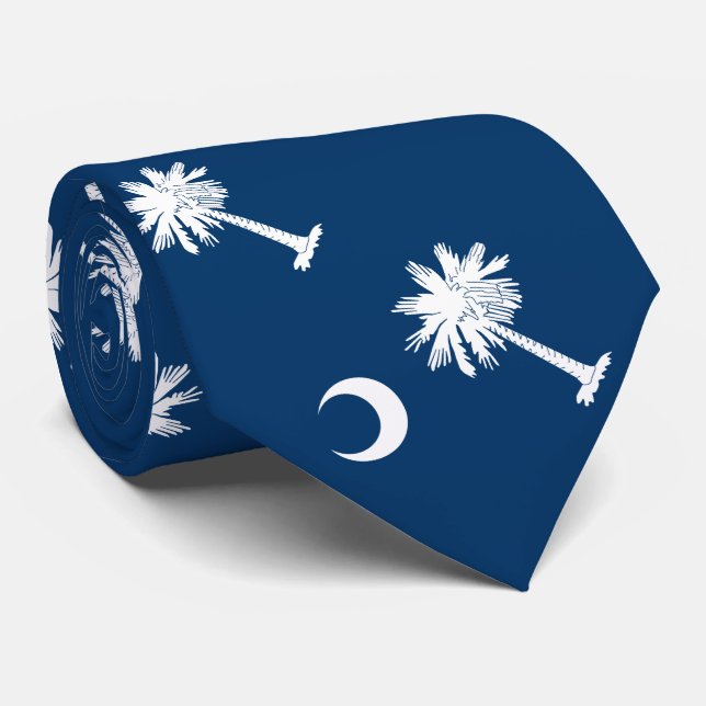South Carolina State Flag Neck Tie (Rolled)