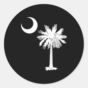 South Carolina State Flag Palmetto Tree Crescent M Classic Round Sticker