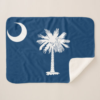 South Carolina State Flag Print Patriotic Sherpa Blanket